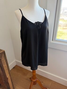 Black Lace-Trim Cami